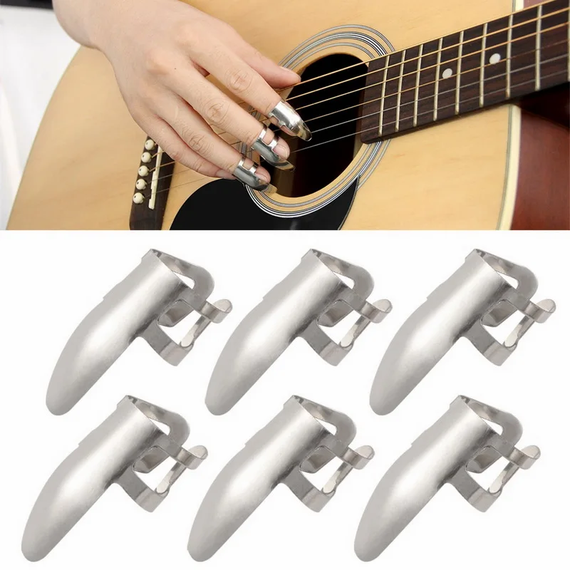 6pcs/set Wholesale High Quality Stainless Steel Guitar Finger Picks