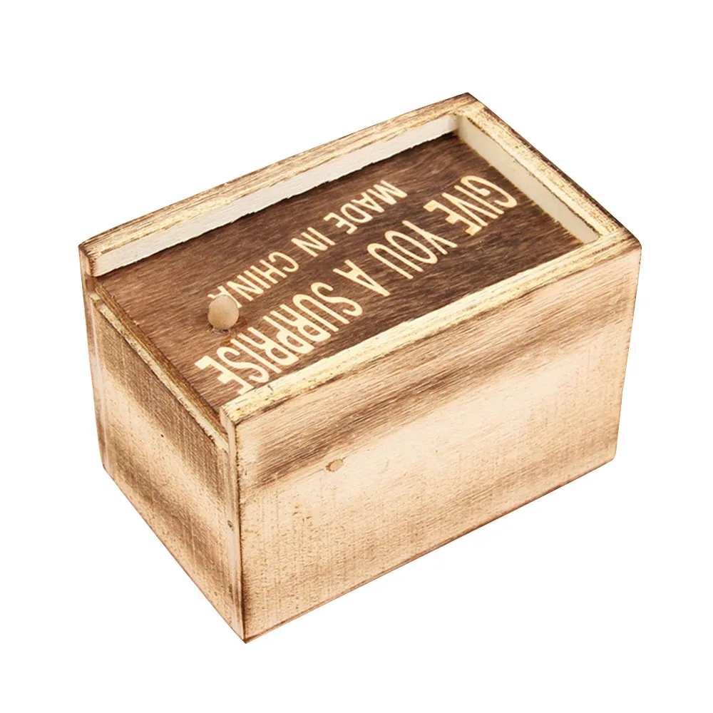 

Practical Jokes Toy Spider Surprise Box Joke Fun Tricky Toy Little Bug Scared Wooden Box Scare Prank Gag Gifts