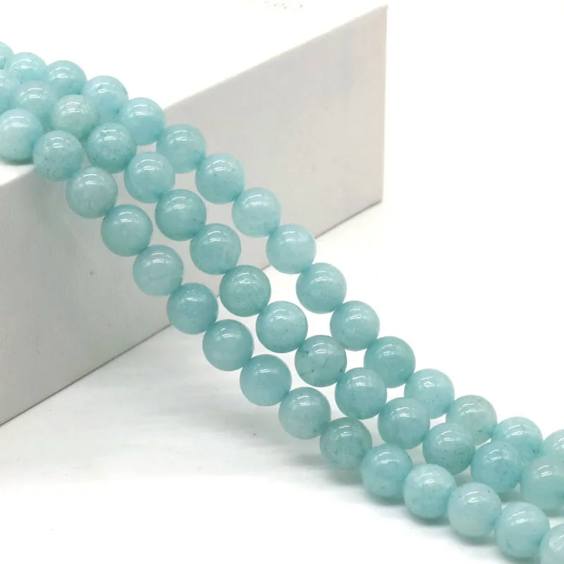 

6-10mm Round Natural Amazonite Stone Beads Blue Amazonite Beads Loose Beads For Bracelet Jewelry Making Supplies For Jewelry