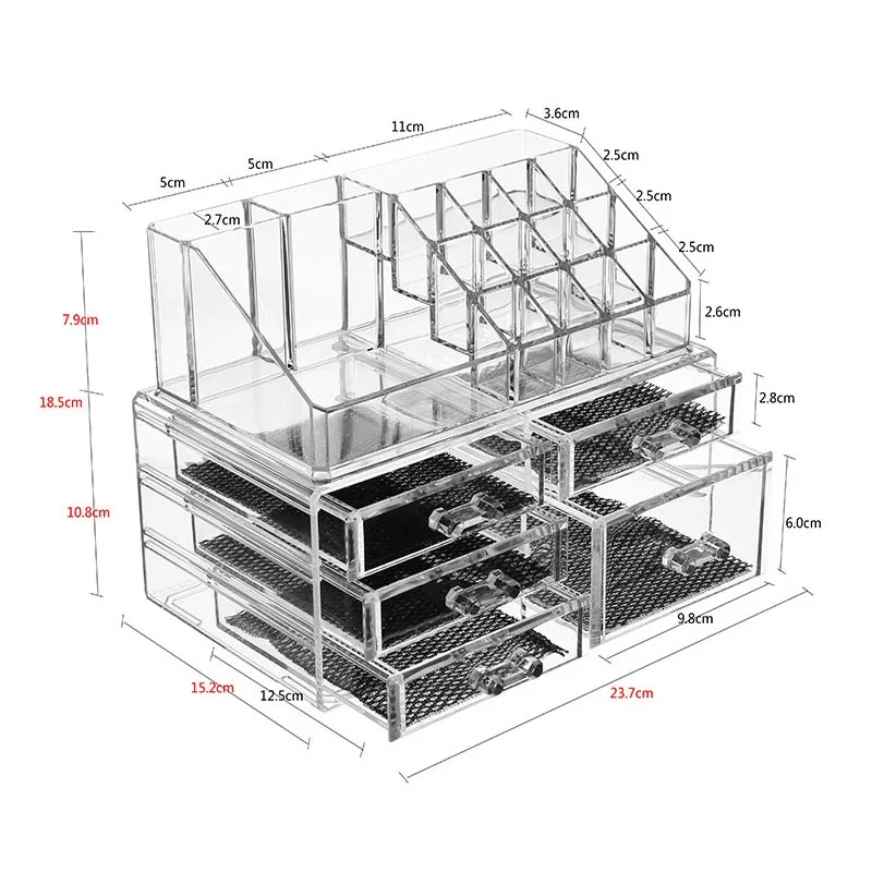 Акриловый портативный прозрачный органайзер для макияжа, коробка для хранения, органайзер для макияжа, косметический Органайзер, органайзер для хранения косметики