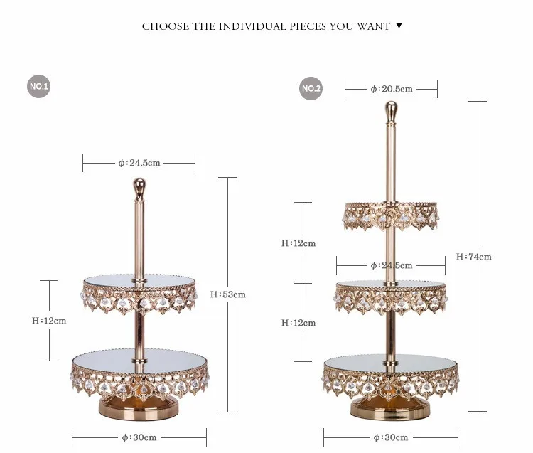 Многослойная золотая зеркальная подставка для торта, европейская десертная подставка для конфет, декор для стола, вечерние Свадебная табличка, десертный поднос