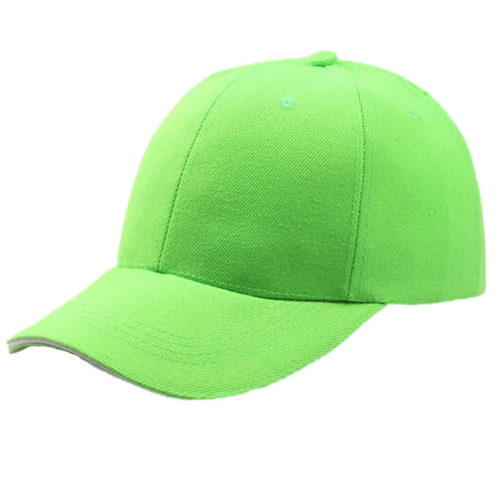15 цветов! Летняя модная однотонная бейсболка для женщин и мужчин, бейсболка, Кепка в стиле хип-хоп, регулируемая крутая солнцезащитная Кепка, кепка, кепка, низкая цена - Цвет: Green