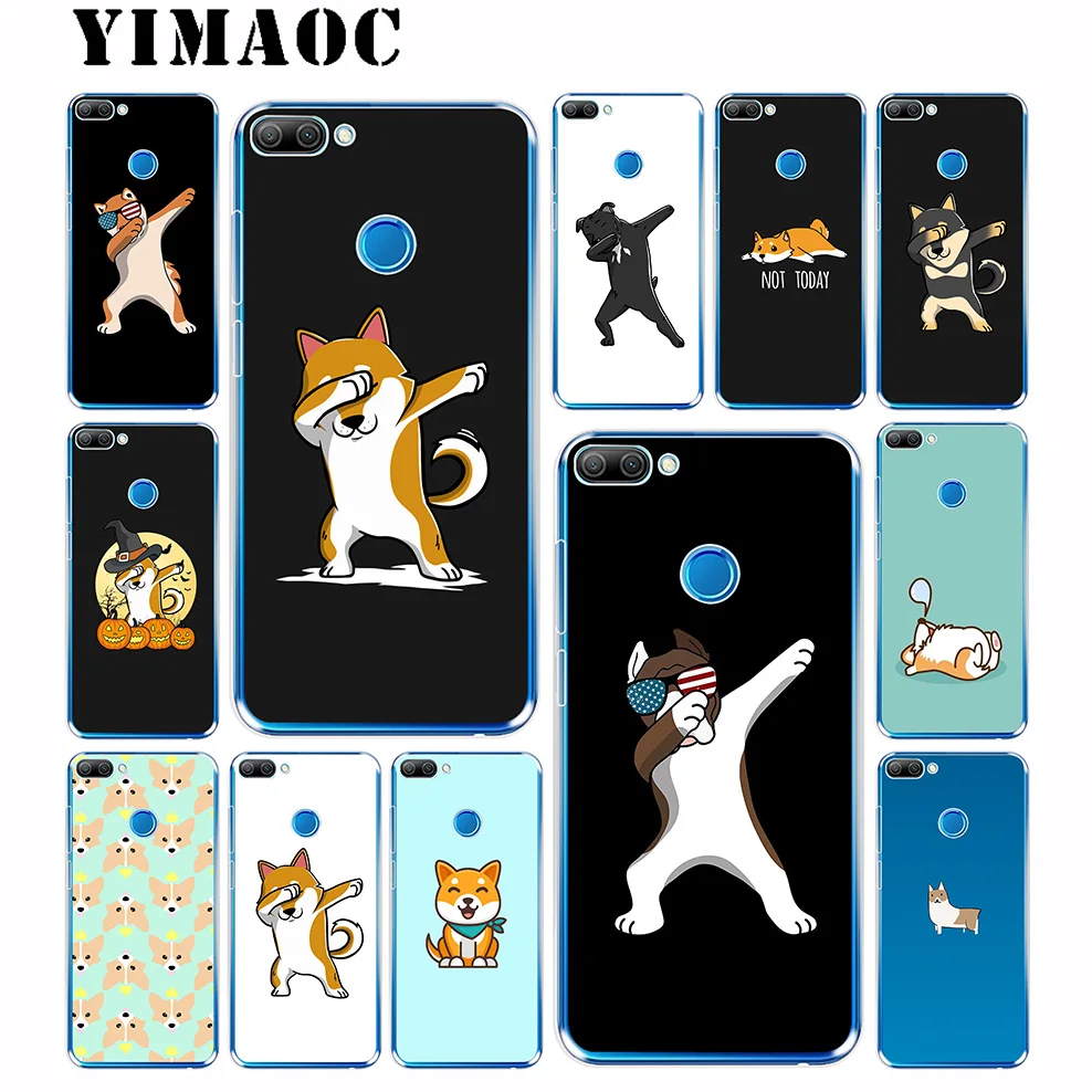 YIMAOC Dabbing Shiba Dog Soft Case for Huawei Honor 10 9 8X 8C 8 7C 7X 7A Pro 6A Lite Note Nova 3i 3 2i Y6 Y7 Y9 Prime 2018 |