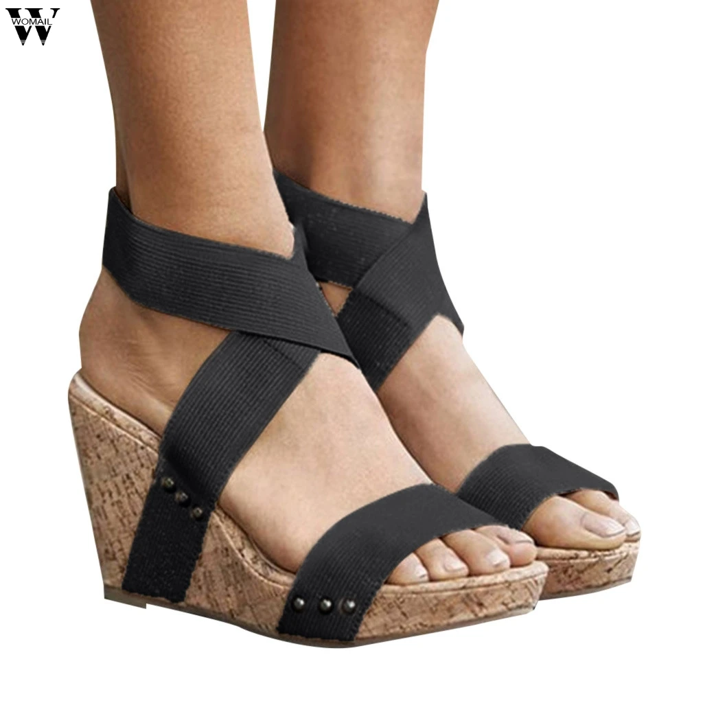 

2019 Womens Summer Sandals Canvas Peep Toe Shoes Open Toe Lace-up Flats Beach Casual Flip Flops Jan11