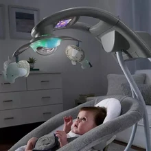 Многофункциональная детская колыбель, кресло-качалка, Электрическое Кресло-Качалка, комфортная Детская кроватка с вращающейся проецировкой для кровати