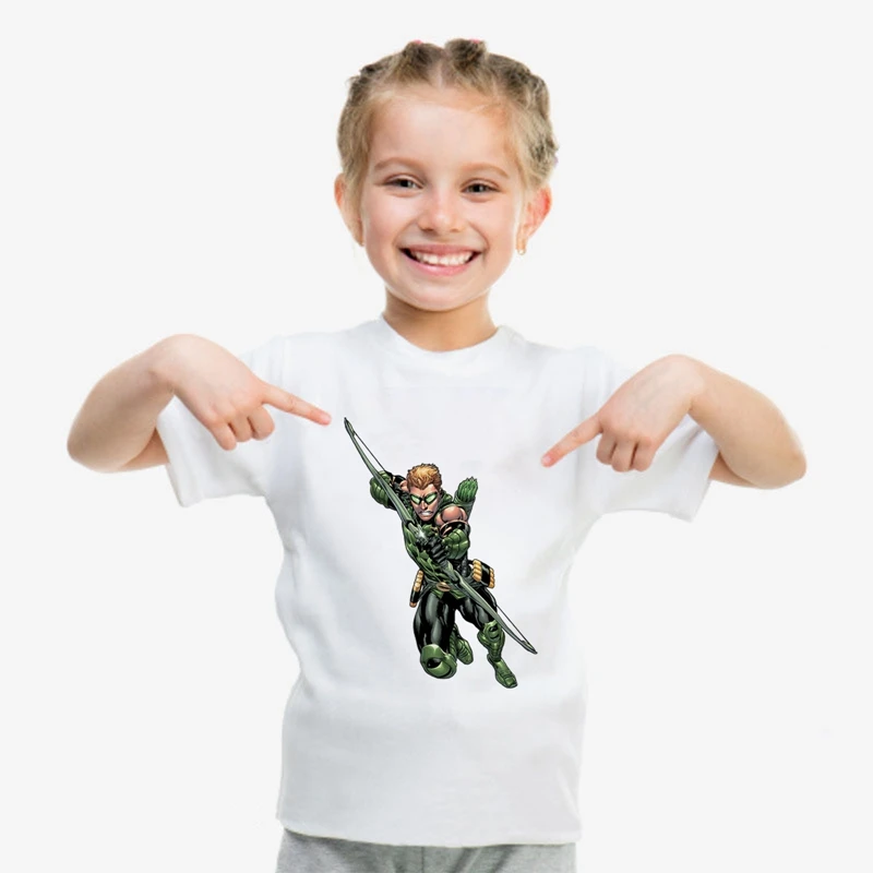 

Printing DC Comics Green Lantern Cool patterns Modal Summer Kidswear, Boy/girl Summer T-shirt Short Sleeve White Kid Clothes