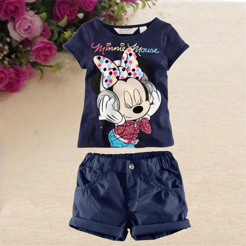 

Newborn Kids Baby Girls cute Minnie Mouse T-Shirt cartoon Tops+Shorts Set summer casual Outfits 1-6 Years
