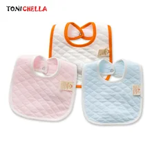 Bavoirs nouveau-né coton Double couche épaissir bébé salive serviettes bébé garçons filles couleur unie enfant en bas âge mignon Style Burp vêtements CL5224(China)
