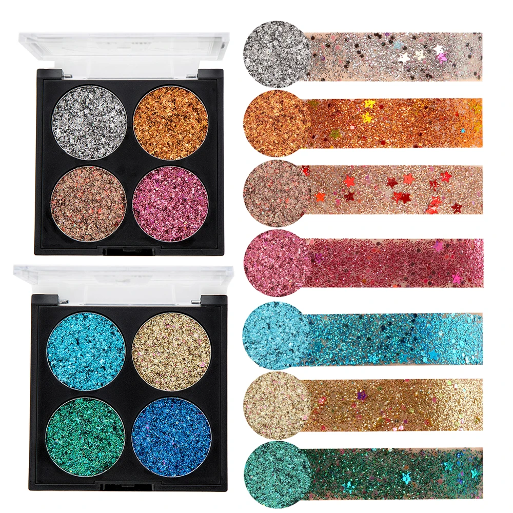 S.F. R color 4 colors flash eyeshadow powder gold blue starry star