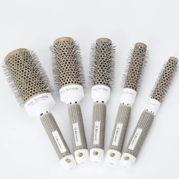 

5pcs/set Ceramic&Nylon Round Hair Brush Barber Hairdressing Salon Styling Tools Curly Hairbrush Massage Bomb Quiff Roller Comb