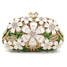 Woman evening bag brand fashion new 2016 Luxury diamond drops of oil wax Dinner Bag full of high-grade hollow drill handbag