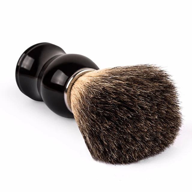 Qshave człowiek czysta włosia borsuka pędzel do golenia 100% oryginalny do maszynki do golenia zabezpieczenia na kanty proste klasyczna maszynka do golenia 11.5cm x 5.2cm 4