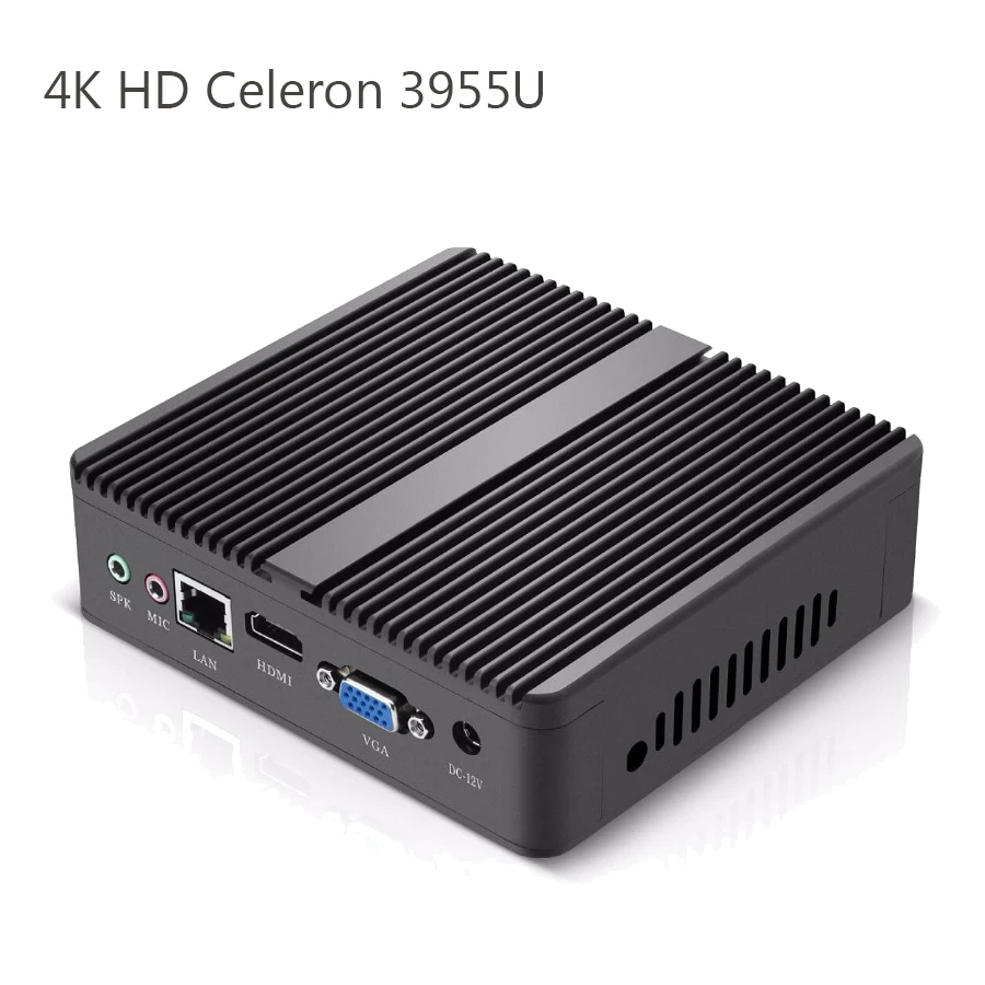 Celeron 3965U 4 K Mini PC Fanless Windows 10 Mini Computer Desktop Intel HD Graphics 610 Barebone HTPC HDMI VGA Büro spiel Günstig