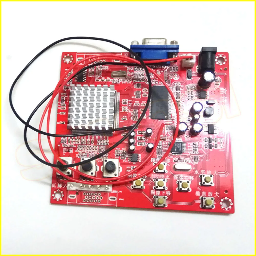 CGA в VGA конвертер доска CVBS видео конвертер игр красный PCB для CRT/lcd/PDP монитора