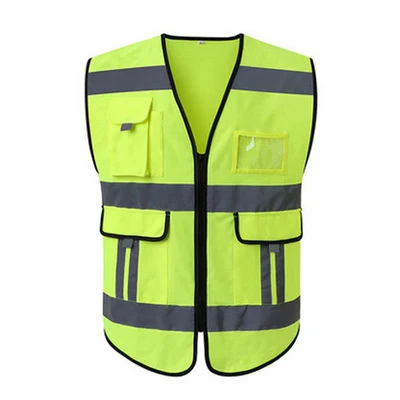 

High Quality Visibility Reflective Vest Cycling Sports Outdoor Reflective Safety Clothing Multi Pockets Free Shipping