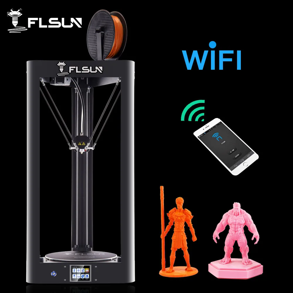 Flsun-QQ 3D принтер металла Рамки большой Размеры предварительная сборка авто-уровень flsun 3D принтер горячей постели сенсорный экран Wi-Fi SD карты нити