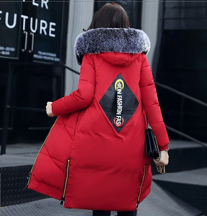 2017 New winter coat women long jacket Collar Hooded Woman Parka Womens cotton padded Coats Thick Jacket+13 (2)