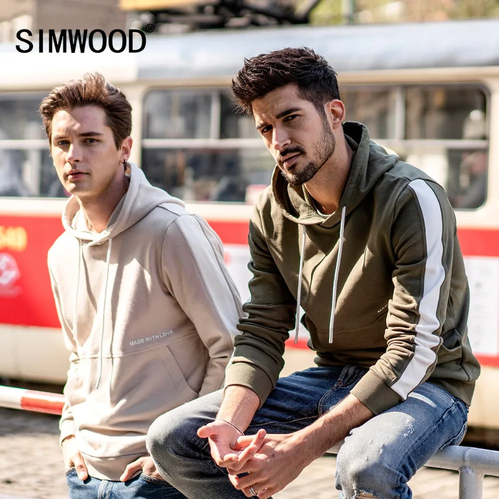 SIMWOOD хип хоп толстовки для мужчин 2019 Осень Новый Уличная пуловер Толстовка