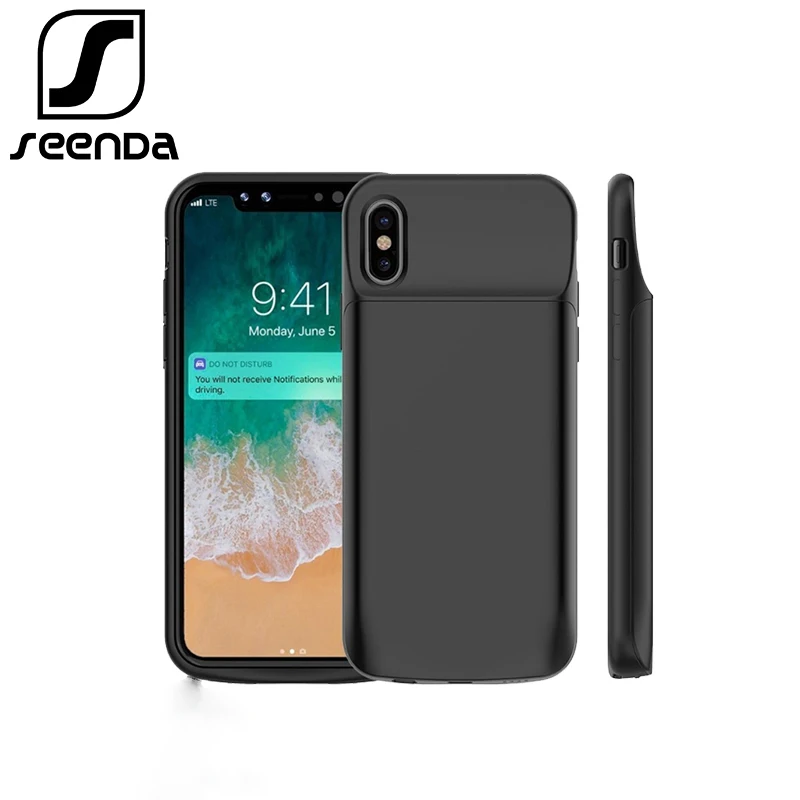 Koop Draagbare Opladen Case Voor iphone X 3600 mah 6000 mah Batterij Power Bank voor iphone X Batterij Oplader Case met power Bank Gift