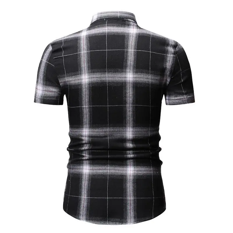 Men's Pliad Top Men Shirt Slim Fit Blouse Shirts Casual Short-sleeved Men Shirt Mens Shirts camisa masculina camisa hombre YS56 (5)