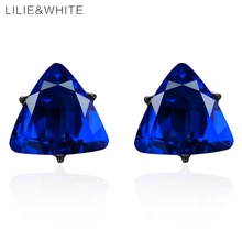 LILIE&WHITE Fashion Luxury Glass Stud earrings For Women in Triangle Shape Crystal Earrings Imitation Jewelry Gift Ideas HH