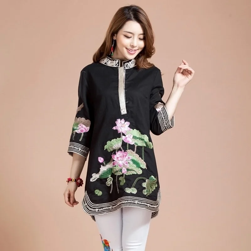 Woman Blouse 2019 Spring Summer Kaftan Blouses