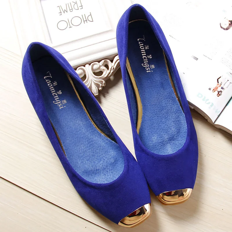 Blue flats sweet style ladies shoes summer plus size 34-43 shoes women flats loafers leather shoes zapatos de mujer