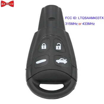 

KEYECU for SAAB 9-3 9-5 2003-2010 Remote Car Key Fob FCC ID: LTQSAAM433TX PCF7946AT Chip 315MHz/ 433MHz