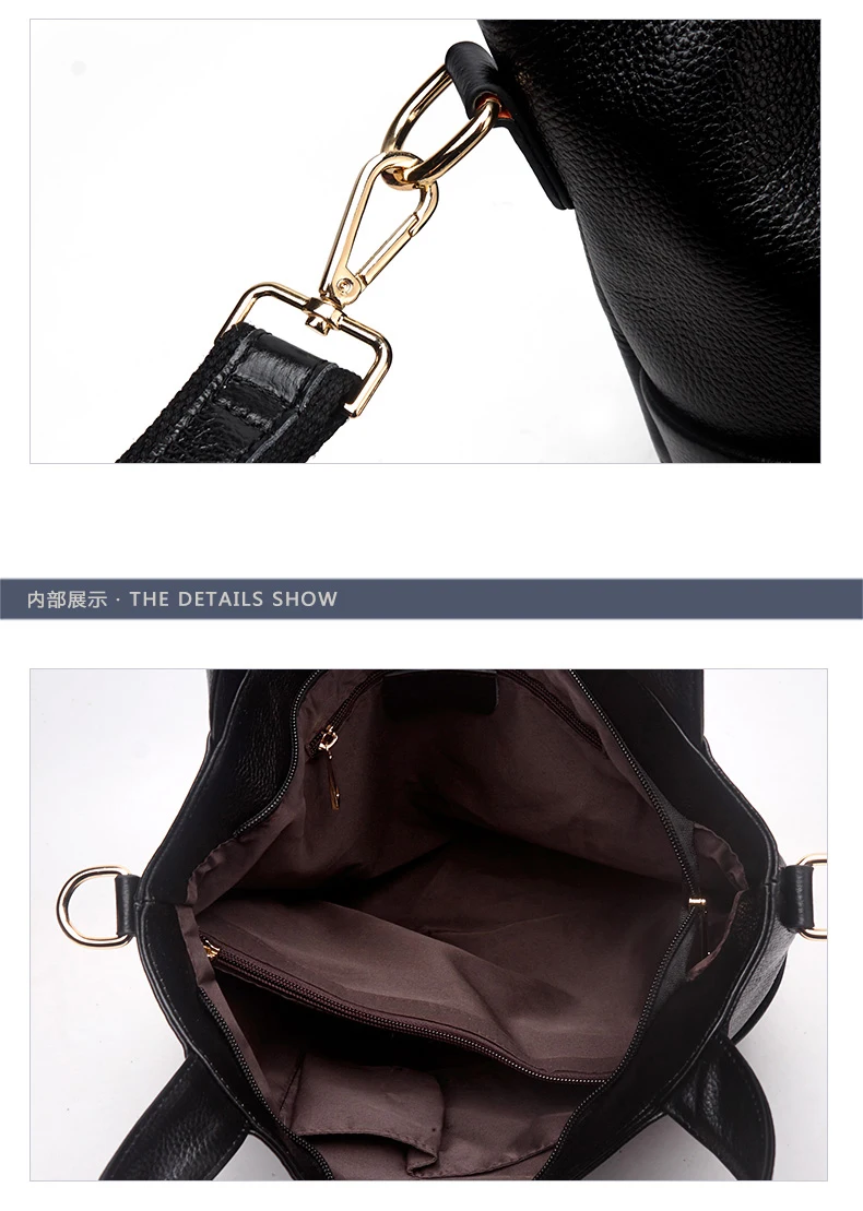 100% Genuine Leather Handbag Large Capacity Women Shoulder Bag Retro Tote Purse High Quality Hobos  Shopping Bags 2018 New (13)