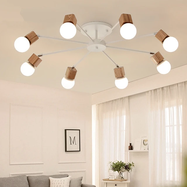 

Japanese retro Wood LED chandelier Ceiling lamps Lights for Living Room kitchen Lustres De Sala Plafon luminarie light fixtures