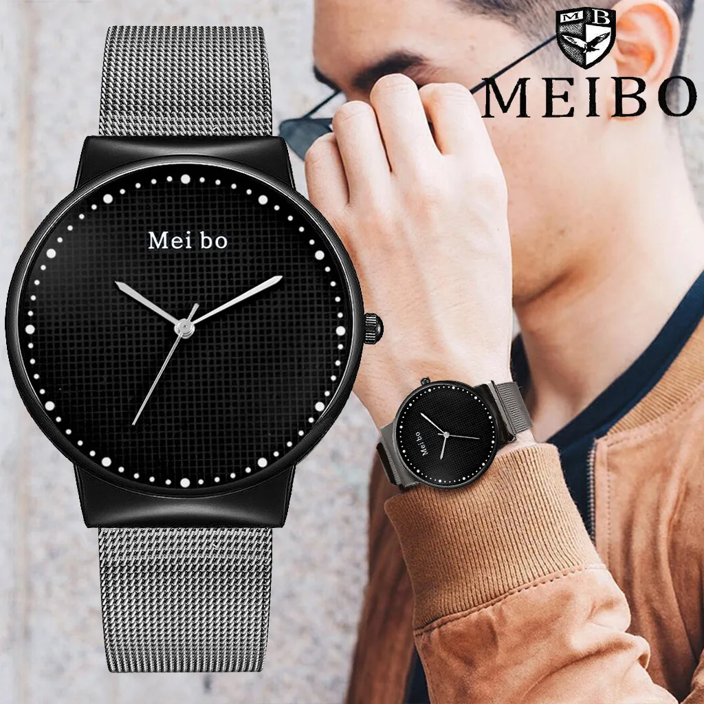

Men's Watch 2018 relogio masculino men watch reloj hombre Casual Quartz Stainless Steel Newv Strap Watch Analog Wrist Watch