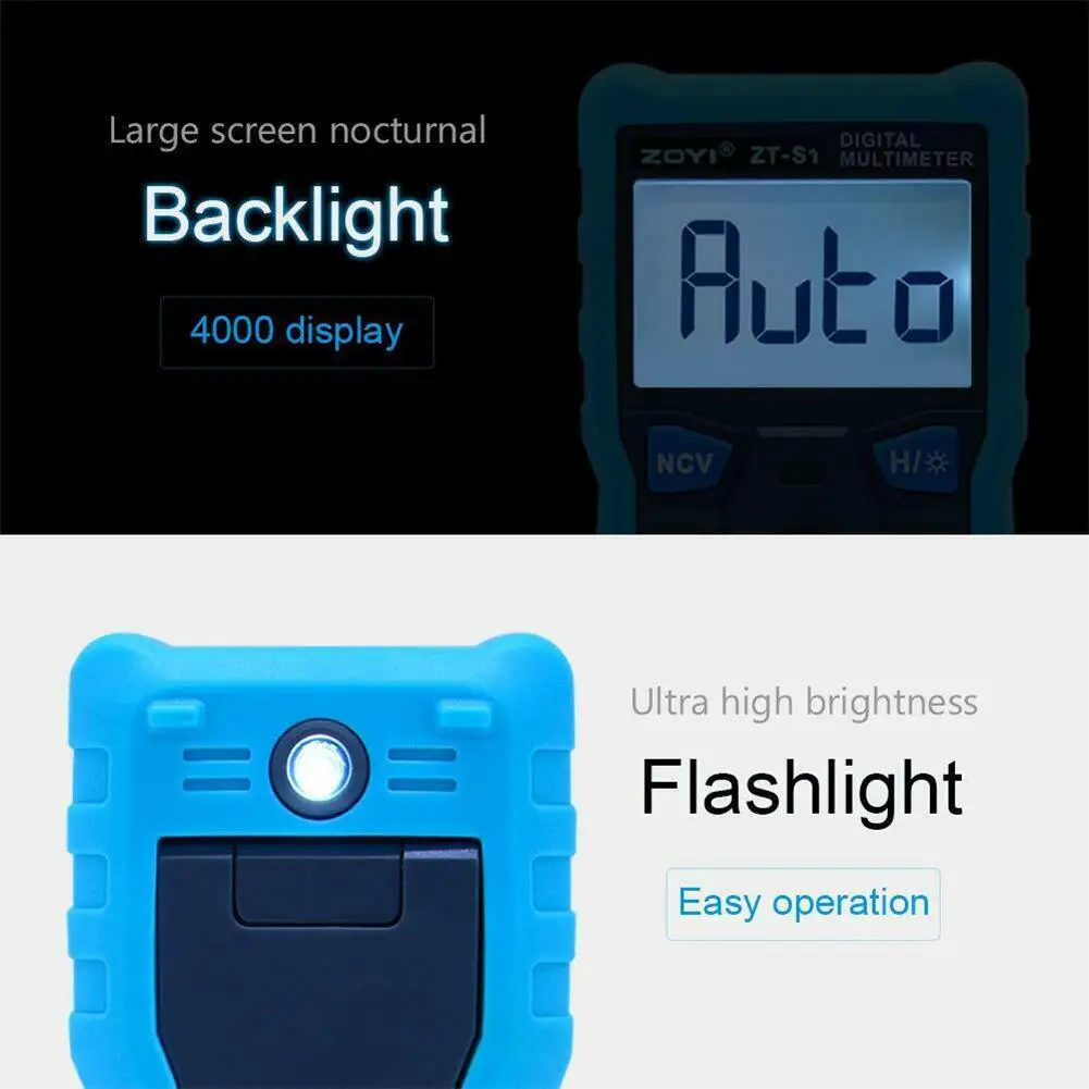 ZOYI ZT-S1 цифровой мультиметр тестер Автозапуск True RMS Automotriz Mmultimetro с NCV удержания данных ЖК-подсветка+ фонарик