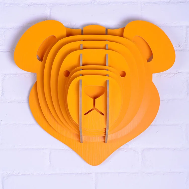 

NODIC,teddy bear head of gifts for children,DIY wooden crafts for fashion morden interior home decor,wooden bears ornament