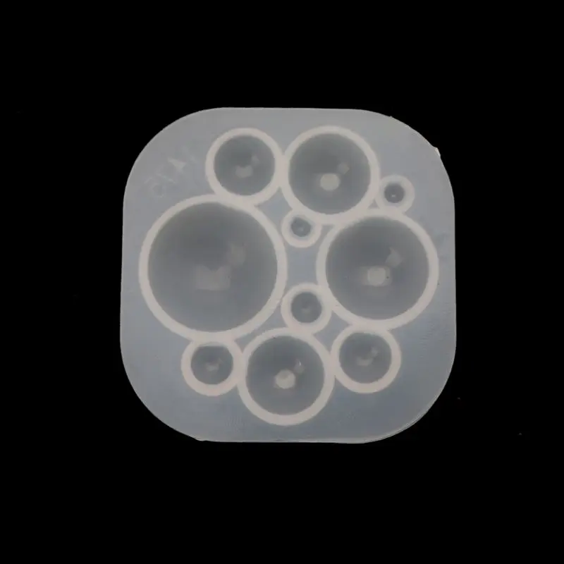 Полукруглый эллипс в форме сердца для квадратного стеклянного кабошона, полимерная форма для изготовления ювелирных изделий