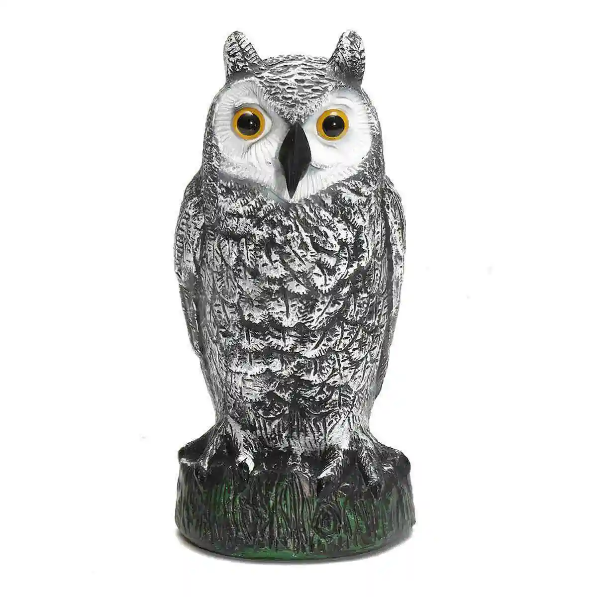 Hunting Lifelike Fake Standing Owl Bird Shooting Decoys Deterrent Repeller Home Garden Decor Ornaments 3D Eyes
