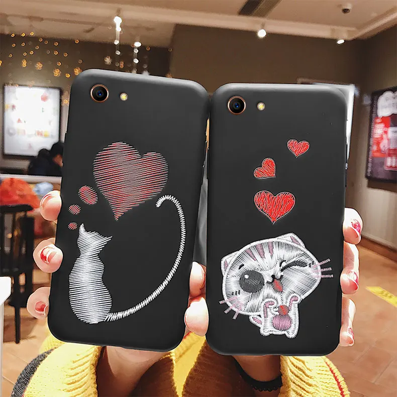 

For OPPO F1S F3 F5 F9 Case Soft Silicone Cartoon Animals Embroidery Slim Protective Back Cover Case for oppo f9 pro f5 f3 f1s