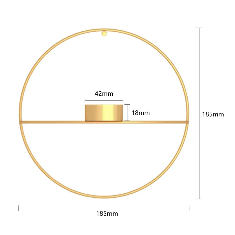 Креативная металлическая Геометрическая круглая Подсвечник домашний Настенный декор Европейский 3D подсвечник - Цвет: 18
