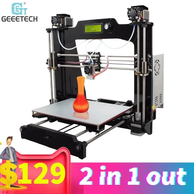 Geeetech M201 с открытым исходным кодом 3D принтеры 2 в 1 Out экструдер Prusa I3 DIY Kit. STL g код