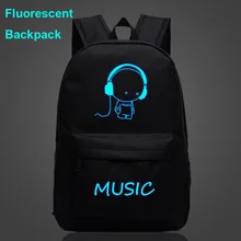 Люминесцентная Световой диджеев гарнитура для мальчиков и девочек школьная сумка Для женщин Bagpack подростков ранцы Для мужчин детей студенческие рюкзаки