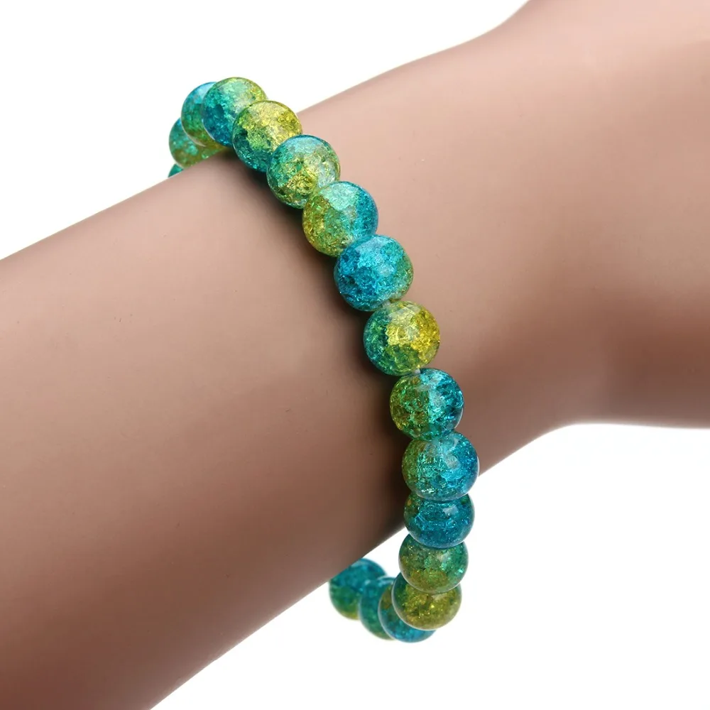 8 мм Кристалл бусины браслеты Эластичный Bijoux Браслеты с подвесками для женщин модное украшение на запястье F3037YB00