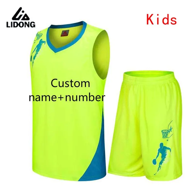 2017 New Kids Basketball Jersey Sets Uniforms kits Child Sports