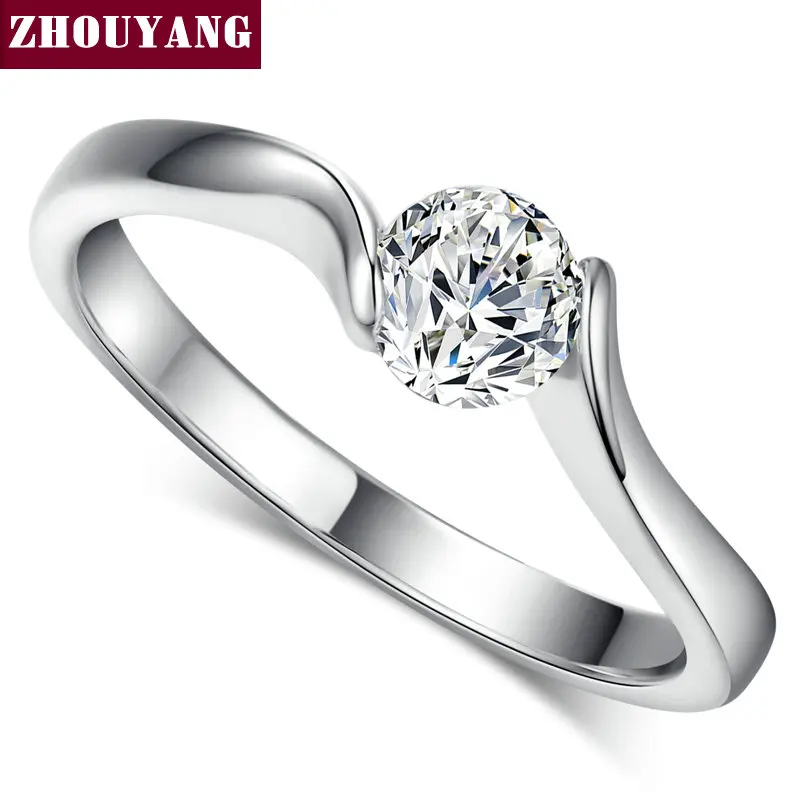 

Top Quality ZYR422 Concise Cubic Zirconia Silver Color Fashion Jewelry Ring Full Size wholesale