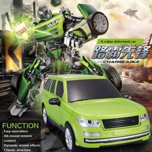 USB зарядка rc автомобиль один ключ управление деформированный автомобиль-робот вспышка сменный тиран пульт дистанционного управления робот rc toyfor дети любовь подарок