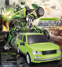 USB charging rc car one key control deformed car robot flash changeable tyrant remote control robot