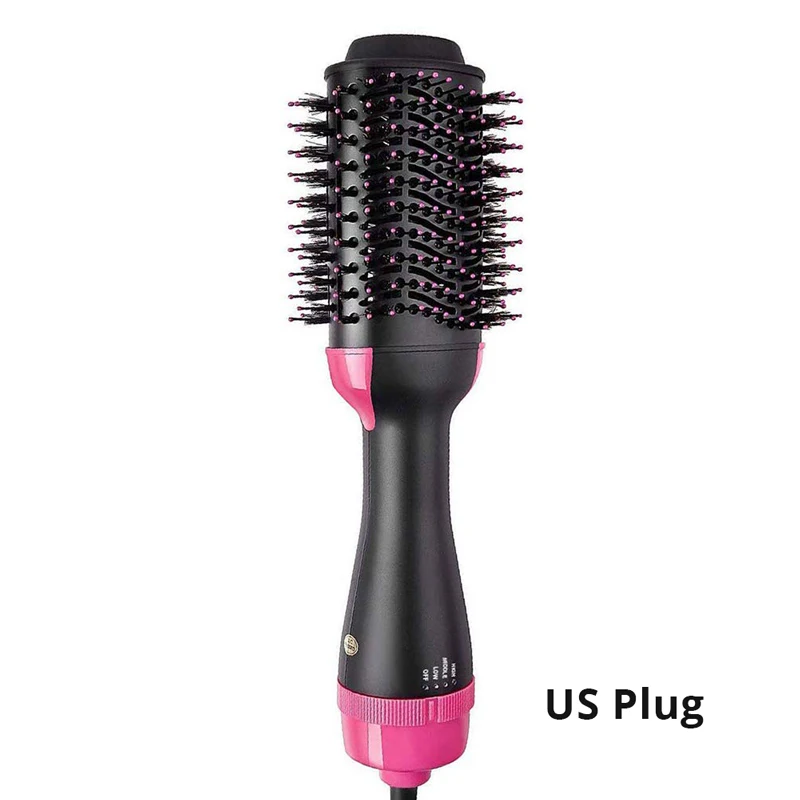 Один шаг фен и стайлер для завивки волос Инструменты для укладки волос постоянная температура отрицательных ионов Горячая воздушная щетка расческа быстрая сушка волумайзер - Цвет: With US Plug
