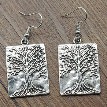 

3 pairs Vintage Women Fashion Drop Earrings Simple 32x22mm Tree Charming Dangle Earrings