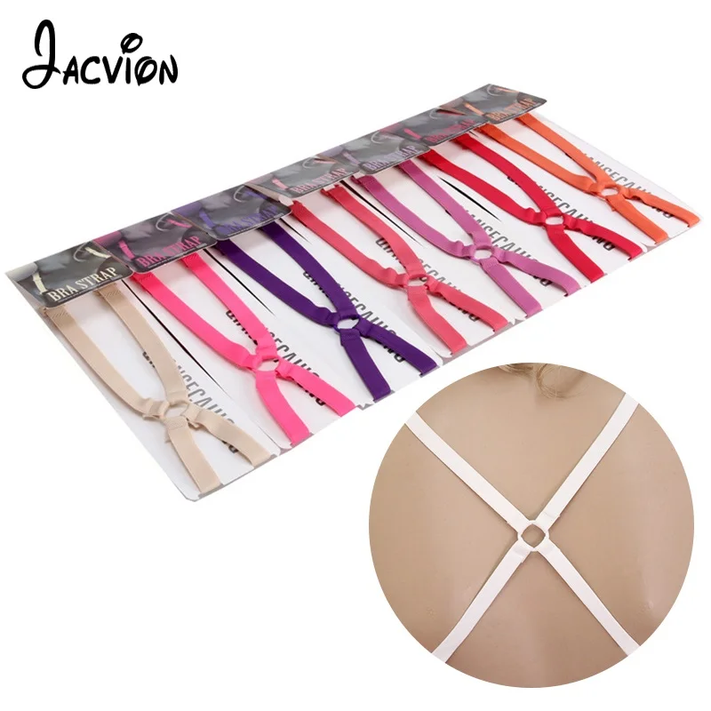 

1Piece Shoulder Bra Strap Candy Elastic Back Cross Slip-Resistant Adjustable Girl Bra Straps Summer Style Colorful Bra Strap