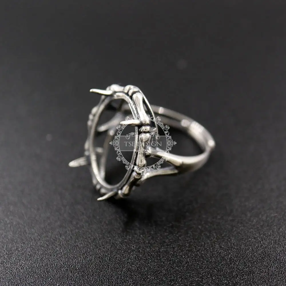 15x20 мм, овальное кольцо из стерлингового серебра 925 пробы, кольцо с ободком, основное кольцо, размер, диаметр 18,5 мм, DIY, регулируемое кольцо, установка 1223080