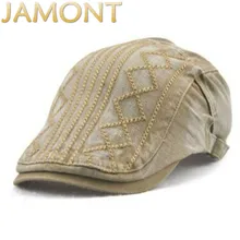 JAMONT Повседневная унисекс французский стиль хлопок берет в стиле винтаж шляпа для женщин и мужчин Duckbill кости Регулируемый козырек для женщин и мужчин плоская кепка