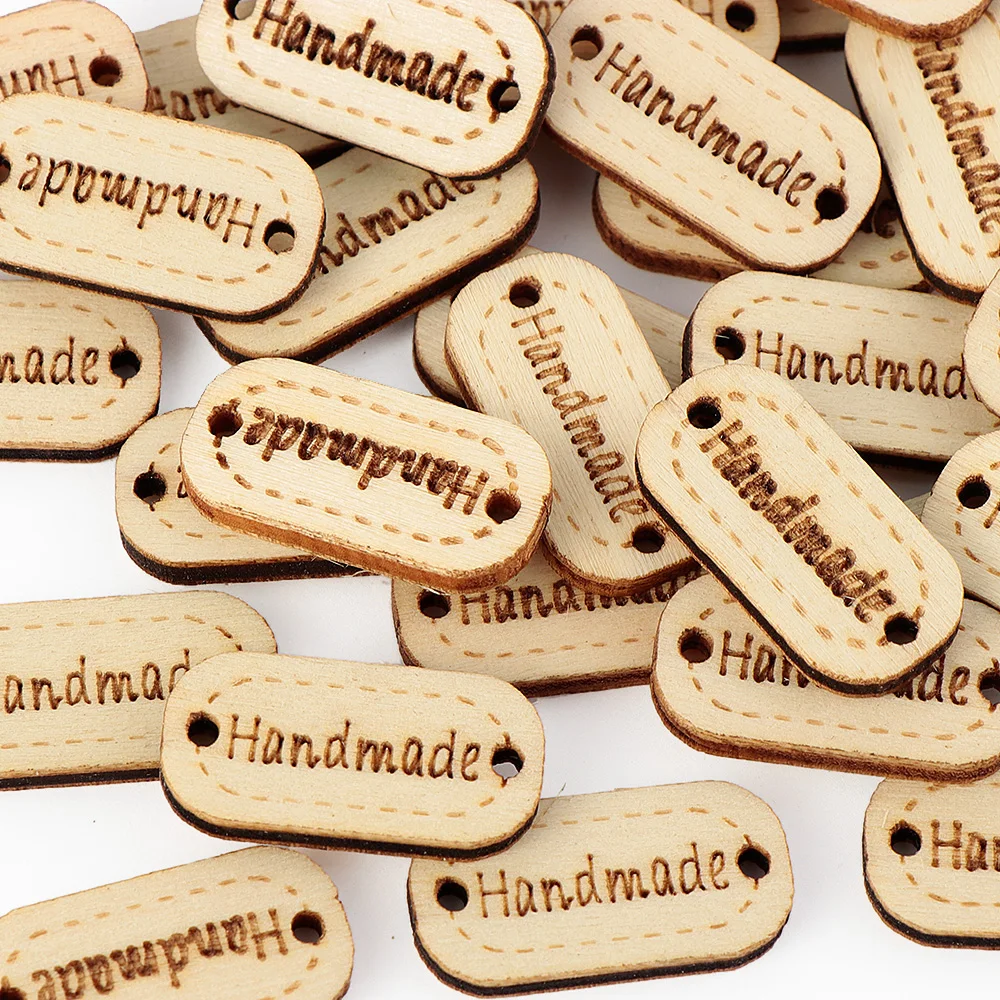 

100PCS/Bag 2 Hole Buttons Sewing Clothings DIY Crafts Vintage Handmade Wooden Scrapbooking Decoration Buttons